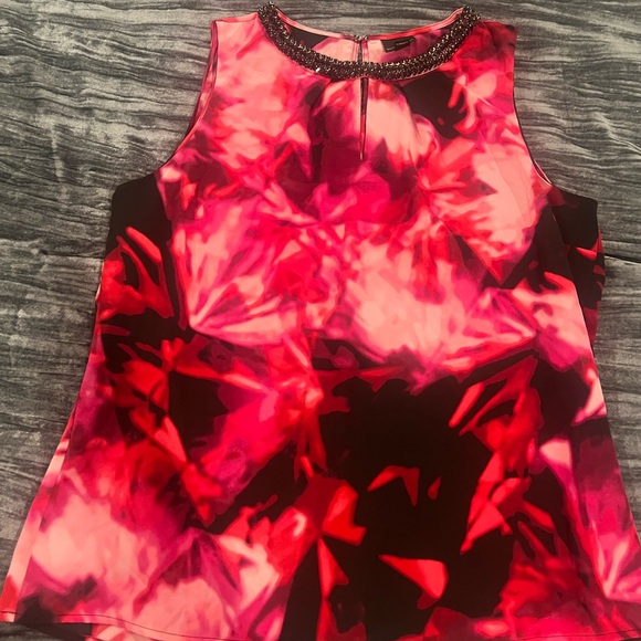 Worthington Tops - Vibrant Red and Black Sleeveless Top Size XL by Worthington